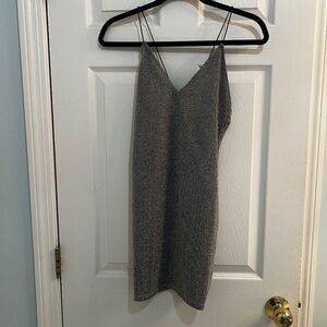 Silver sparkly spaghetti strap dress
